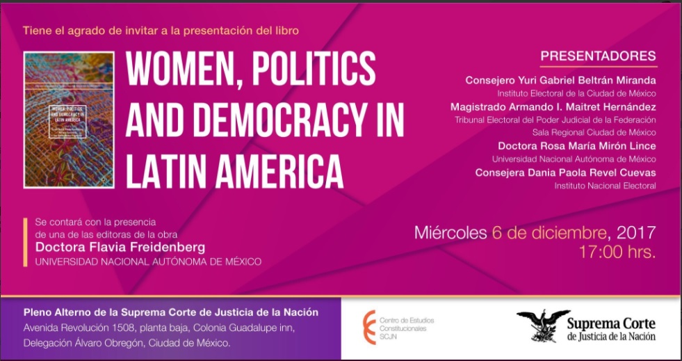 Presentación del libro Women, Politics and democracy in Latin America